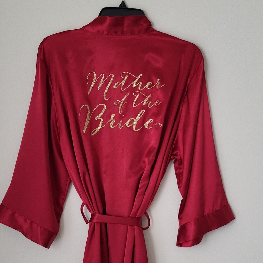 Red Satin Mother of the Bride Robe Medium
